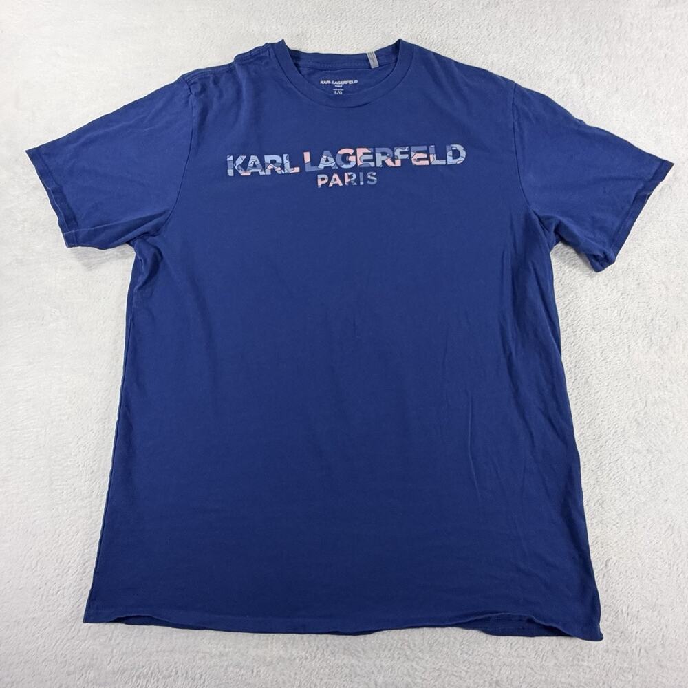 Karl Lagerfeld Paris Mens Large Blue T Shirt